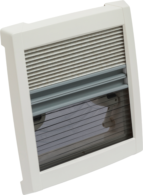 MPK Dachhaube VisionVent S Pro 28 x 28 cm mit Rollo weiß - Dachhauben