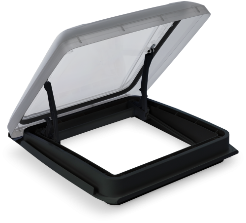 MPK VisionStar M LED Dachhaube ohne Dauerbelüftung mit LED-Beleuchtung 400 x 400 mm schwarz Dachstärke 55 - 90 mm - Dachhauben