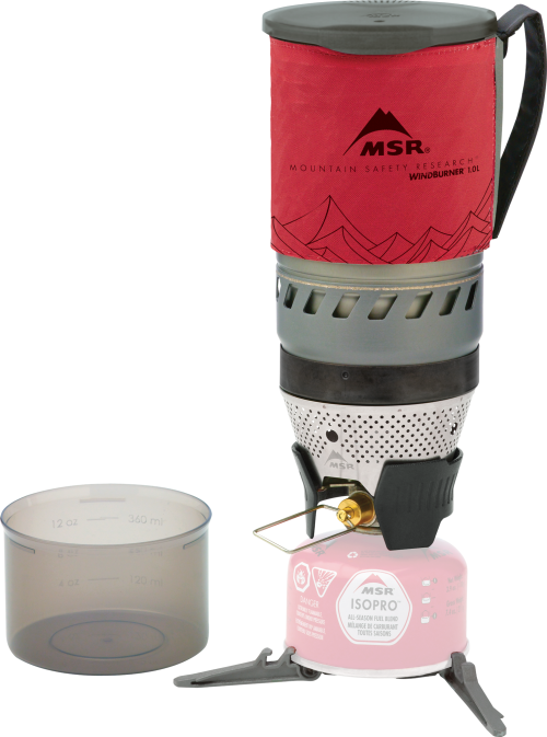 MSR WindBurner Personal Stove System Outdoor-Kochsystem mit Windschutz 1 Liter rot - Kartuschenkocher