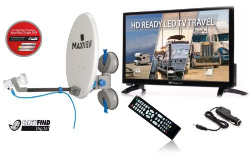 Maxview EasyFind Remora Pro Mobile Camping Sat-Anlage Komplettset inkl. 24" LED Fernseher  - Fernseher