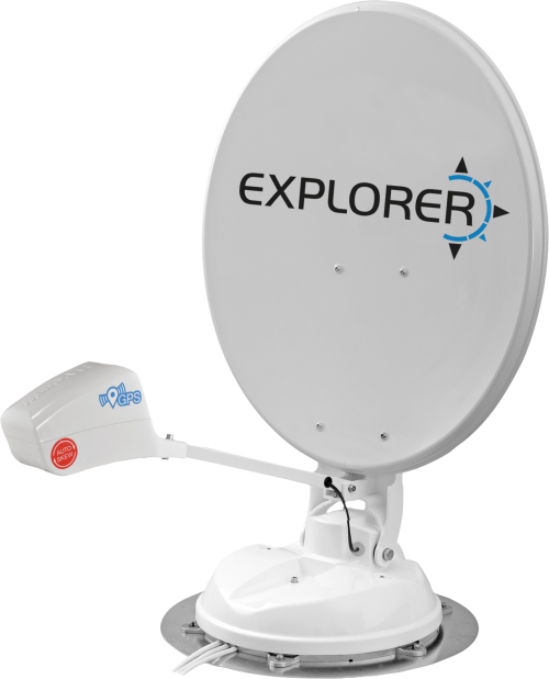 Maxview Explorer 65 cm Twin Auto Skew Satellitenanlage App-gesteuert in weiß - Camping-Sat-Anlagen
