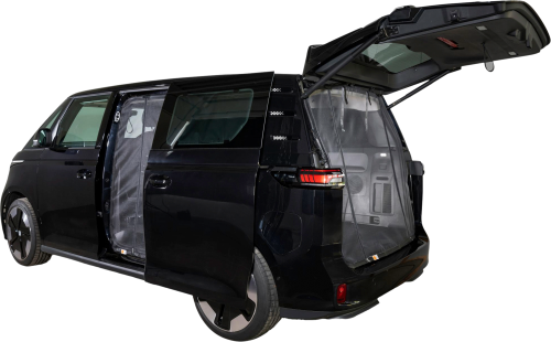 Mayr Van Schiebetürenmoskitonetz mit Reißverschluss geeignet für VW ID Buzz mit Maschenweite Fine-mesh für Fahrerseite links - Türvorhänge & Fliegengitter