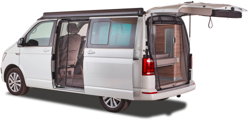 Mayr Van Schiebetürenmoskitonetz mit Reißverschluss geeignet für VW T5 / T6 / T6.1 mit Maschenweite Fine-mesh für Fahrerseite links - Insektenabwehr & Mückenschutz