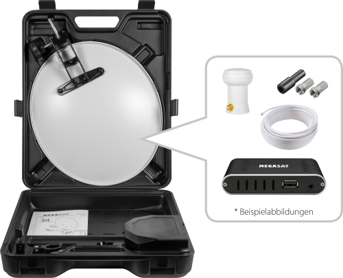 Megasat Mobile Sat-Anlage mit HD Receiver im Campingkoffer - Camping-Sat-Anlagen