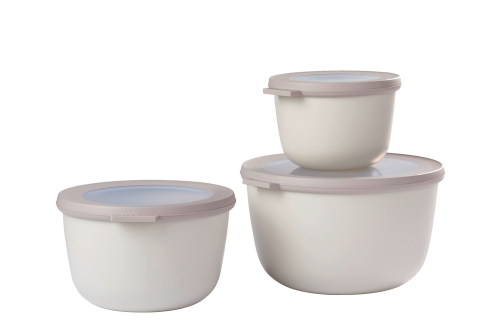 Mepal Cirqula Multischüsselset rund 3 teilig 500 / 1000 / 2000 ml nordic white - Lebensmittelbehälter / Vorratsdosen