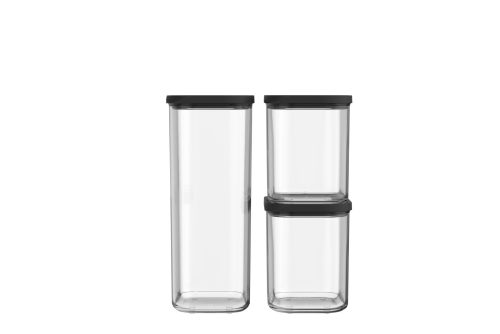 Mepal Modula Vorratsdosen Starterset 3 teilig 1000 / 1000 / 2000 ml schwarz - Lebensmittelbehälter / Vorratsdosen