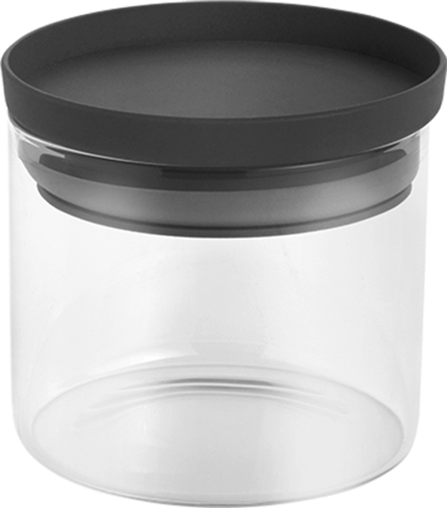 Metaltex  Aroma Line Vorratsdosen rund aus Glas mit Silikondeckel 450 ml - Lebensmittelbehälter / Vorratsdosen
