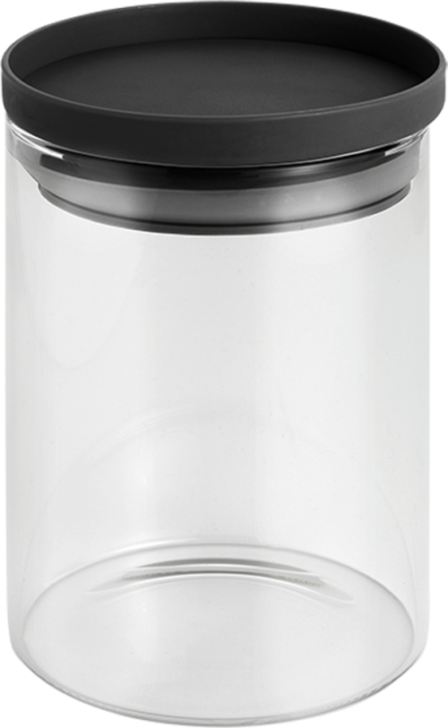 Metaltex  Aroma Line Vorratsdosen rund aus Glas mit Silikondeckel 700 ml - Lebensmittelbehälter / Vorratsdosen