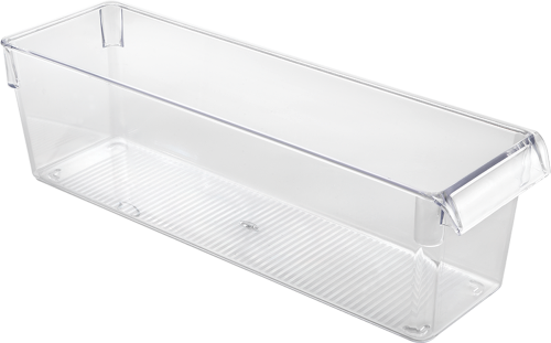 Metaltex Frigo-System Organizer transparenter Behälter für Kühlschrank 10 x 36 x 10 cm - Lebensmittelbehälter / Vorratsdosen