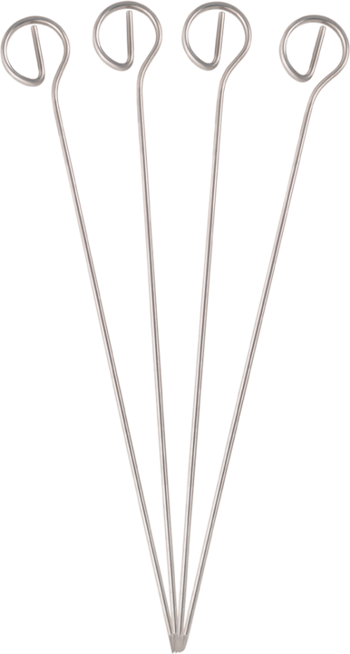 Metaltex Schaschlikspieße aus Edelstahl 4 Stück 22 cm  - Grillbesteck