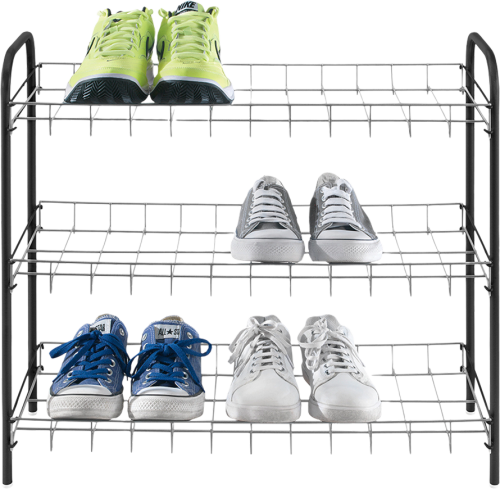 Metaltex Schuhregal Sprinter 3 Etagen schwarz - Möbelzubehör