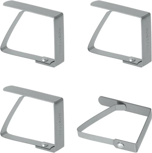 Metaltex Tischtuchklammern aus Edelstahl mit Inox-Feder 4 Stück  - Halterungen und Befestigungen