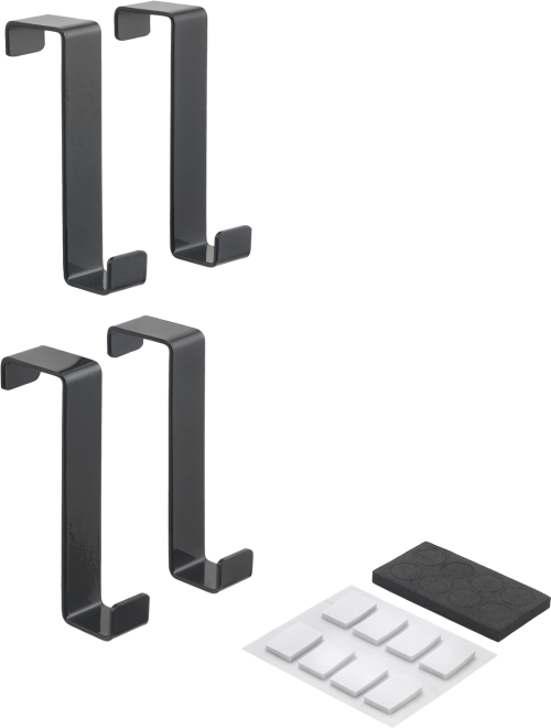 Metaltex Türhaken 4er Set schwarz - Halterungen und Befestigungen