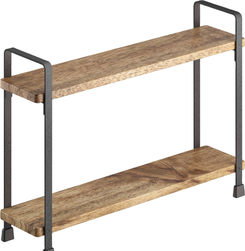 Metaltex York LAVA Gewürzregal 2-Etagen aus Akazienholz 34 x 8 x 23 cm  - Behälter und Halterungen