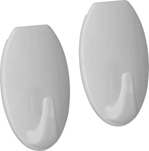 Metaltex pullCLEAN Klebehaken oval 2er Set Weiß - Halterungen und Befestigungen