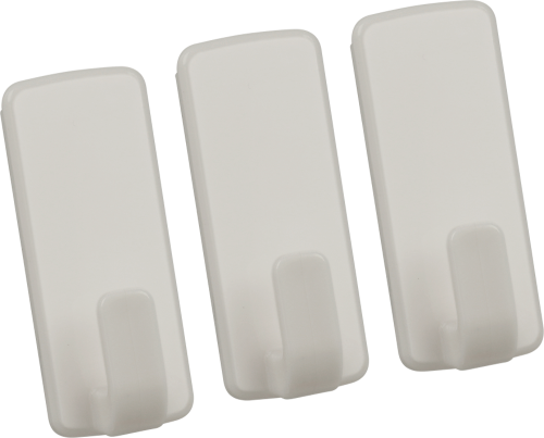 Metaltex pullCLEAN Klebehaken rechteckig 3 Stück weiß - Halterungen und Befestigungen