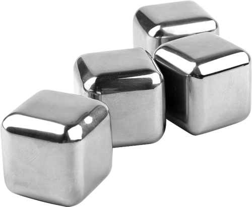 Metaltex wiederverwendbare Eiswürfel  aus Inox 4-Stück - Kühlschrank-Zubehör