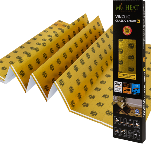 Mi-Heat Heizfilm Unterlage Dämmung mit Dampfsperre und Antirutsch-Oberfläche 530 x 118 x 0,15 cm - Zubehör Campingheizungen