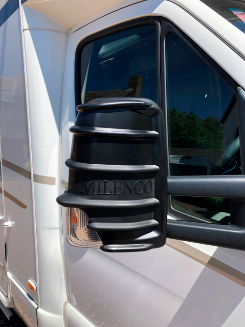 Milenco Mercedes Long Arm Spiegelschutz schwarz - Fahrzeugspezifische Caravanspiegel