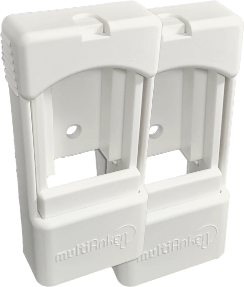 Multianker Clip 2er Set für Befestigung vom Multianker Wäschetrockner an Multianker Saugnäpfen weiß - Weiteres Markisenzubehör