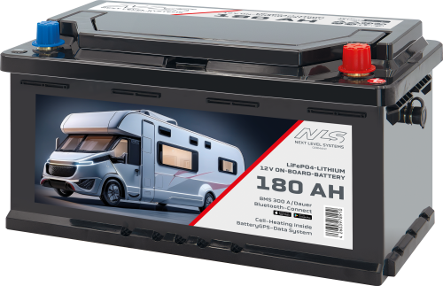 Next Level Systems LiFePO4 Bordbatterie für Reisefahrzeuge mit Bluetooth und Heizung 180 Ah - Fahrzeug-Batterien