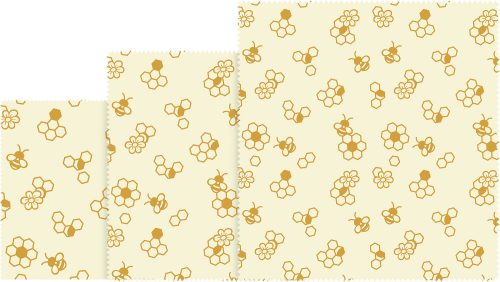 Nuts Innovations Bienenwachstuch 3er Set Honigwaben  - Lebensmittelbehälter / Vorratsdosen