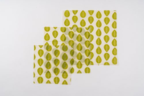 Nuts Innovations Pflanzenwachstuch Vegan 3er Set Grüne Blätter - Lebensmittelbehälter / Vorratsdosen