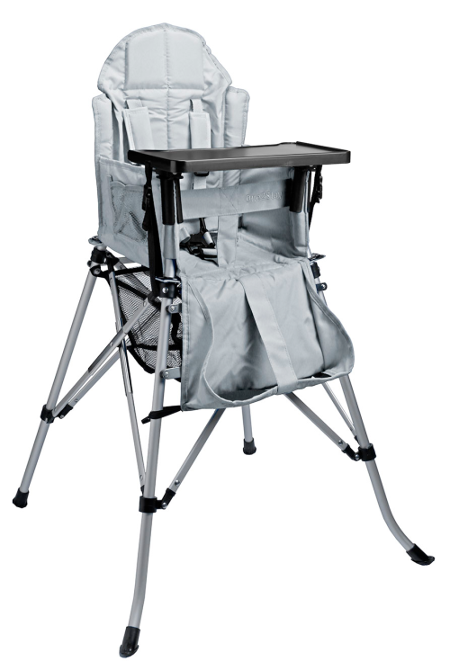 One2Stay Kinderhochstuhl faltbar mit abnehmbaren Esstisch silber - Kinderstühle