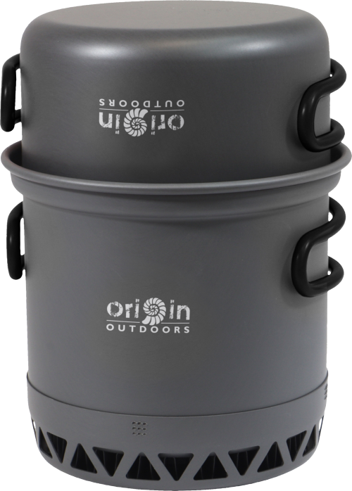 Origin Outdoors Biwak Topfset Radiator mit Wärmetauscher 1 bis 2 Personen - Camping-Töpfe