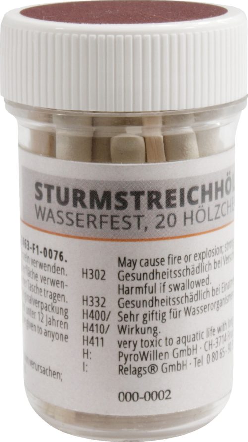 Origin Outdoors Wasserfeste Sturmstreichhölzer in Dose 20 Hölzchen - Grillanzünder und -Kohle