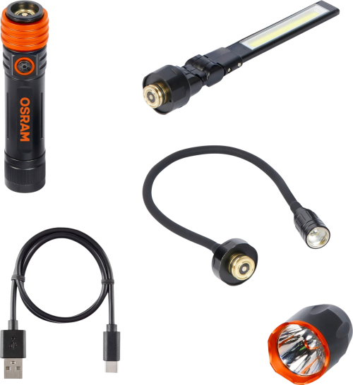 Osram LEDinspect 3-in-1 Kit mit LED-Taschenlampe / Inspektionsleuchte / Schwanenhalsleuchte - LED Campingleuchten