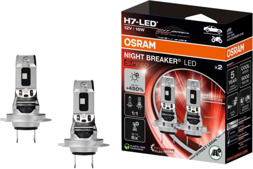 Osram Night Breaker LED Speed H7 450 LED Autoscheinwerferlampe mit 240 m Leuchtweite - Einbauleuchten & Leuchtmittel