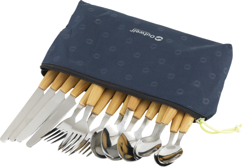 Outwell Calella Pouch Besteckset 16-teilig mit Reißverschlusstasche - Campingbesteck