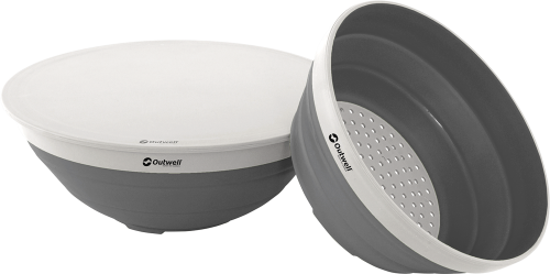 Outwell Collaps Schüssel und Sieb Set 3 teilig grey mist - Faltgeschirr und Faltschüsseln