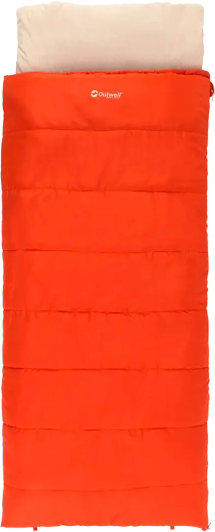 Outwell Contour Lux Deckenschlafsack  220 x 85cm Reißverschluss links rot - Schlafsäcke