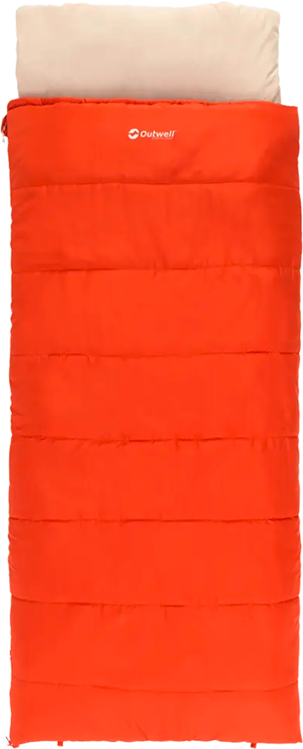 Outwell Contour Lux Deckenschlafsack  220 x 85cm Reißverschluss rechts rot - Schlafsäcke