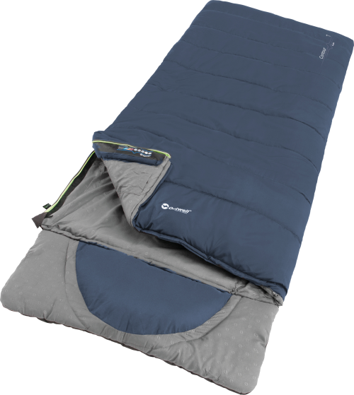 Outwell Contour Lux Deep Blue Deckenschlafsack wendbar 220 cm Reißverschluss links - Schlafsäcke