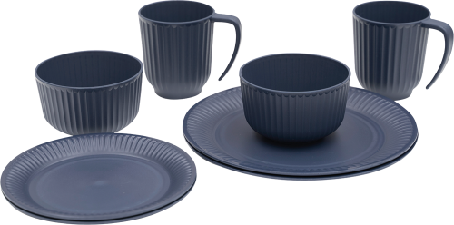 Outwell Delish Geschirr-Set für 2 Personen navy night - Kunststoff und Melamin Geschirr-Sets