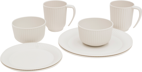Outwell Delish Geschirr-Set für 2 Personen sandstone - Kunststoff und Melamin Geschirr-Sets