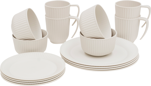 Outwell Delish Geschirr-Set für 4 Personen sandstone - Kunststoff und Melamin Geschirr-Sets