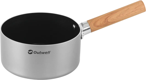 Outwell Feast Aluminiumkochtopf mit Keramikbeschichtung 1,5 Liter mit abnehmbaren beigen Griff - Camping-Töpfe
