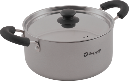 Outwell Feast Aluminiumtopf mit Keramikbeschichtung 3 Liter schwarze Griffe - Camping-Töpfe