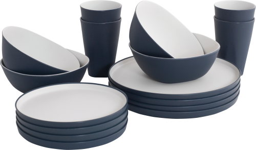 Outwell Gala Dinner Geschirr-Set 16-tlg. navy night für 4 Personen - Kunststoff und Melamin Geschirr-Sets