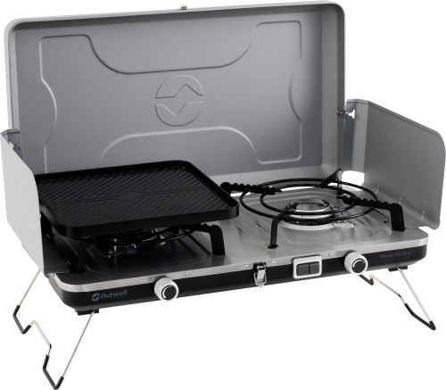 Outwell Kartuschen Gaskocher Merapi Pro Duo Deluxe mit 2 Kochstellen / 6000 W - Kartuschenkocher