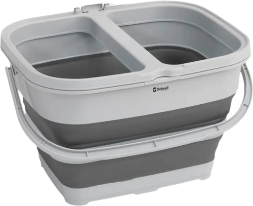 Outwell Recycleit Eimer mit 2 Fächern 45,5 x 34 x 28 cm grey mist - Abfallbehälter