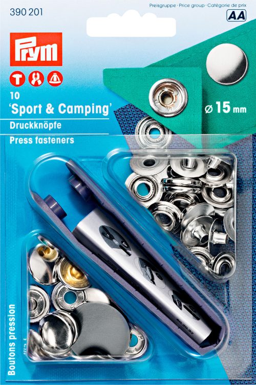 PRYM Druckknöpfe silber 10 Stück Ø 15 mm  - Vorzeltteppich & Zeltboden