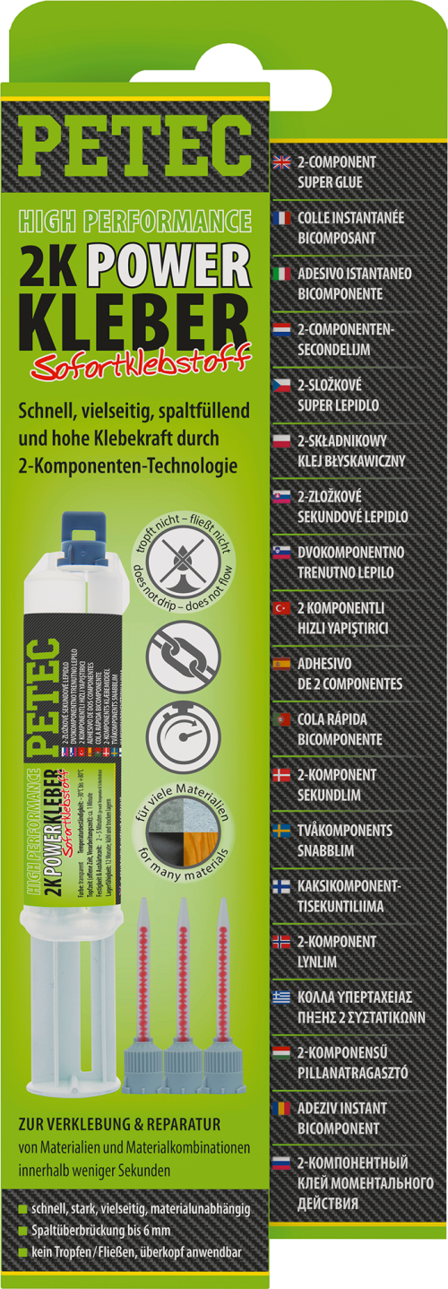 Petec 2K Power Kleber high performance Doppelspritze 11 ml - Klebstoffe & Dichtmittel