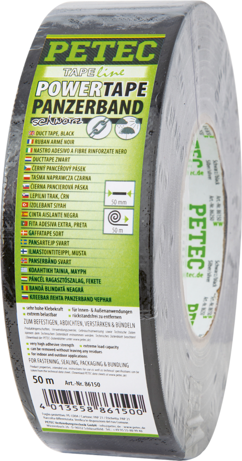 Petec Power Tape Panzerklebeband 50 m x 50 mm schwarz - Klebstoffe & Dichtmittel