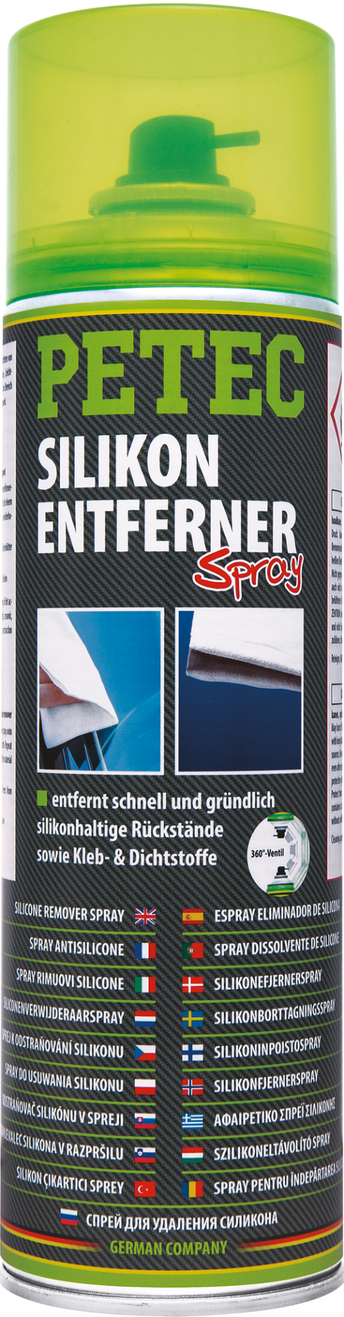 Petec Silikonentferner Spray Reinigungsmittel 500 ml - Außenbereich & Lack