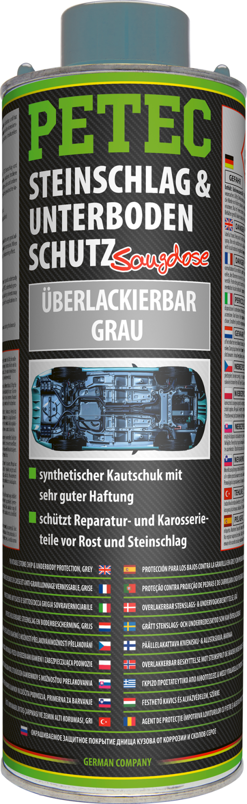 Petec Steinschlag- & Unterbodenschutz Saugdose grau 1000 ml  - Technik & Wartung